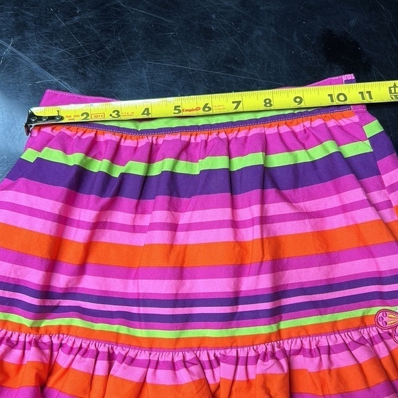 Horizontal bright striped Skort Gymboree size 6 with ruffles NWT Barbie pink - Picture 9 of 10
